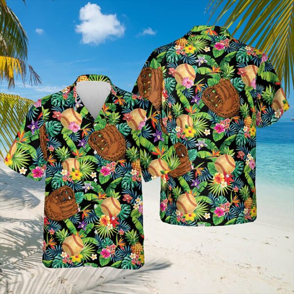 Baseball Flower Hawaiian Shirt