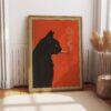 Black Cat Smoking a Cigarette Vintage Poster (2)