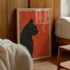 Black Cat Smoking a Cigarette Vintage Poster (3)