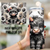 Black and White Cow Flower Tumbler