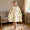 Cat Print Oversized Hoodie Blanket