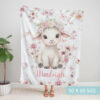 Cute lamb farm Custom Name Baby Blanket (2)