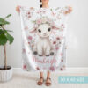 Cute lamb farm Custom Name Baby Blanket (3)