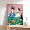 Duck Wine Party Art Print, Quirky Animal Poster (2)