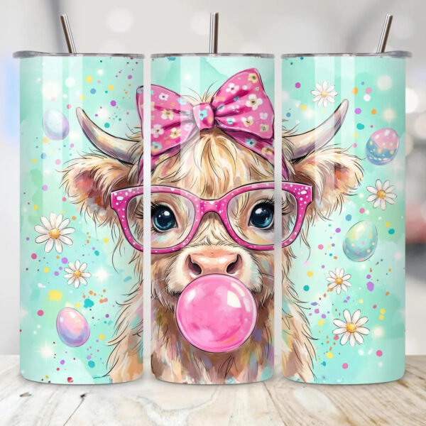 Easter Highland Cow Tumbler