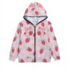 Kawaii Strawberry Cat Zip Up Hoodie (1)