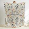 Personalized Watercolor Floral Blanket 1 1