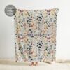 Personalized Watercolor Floral Blanket 2 1